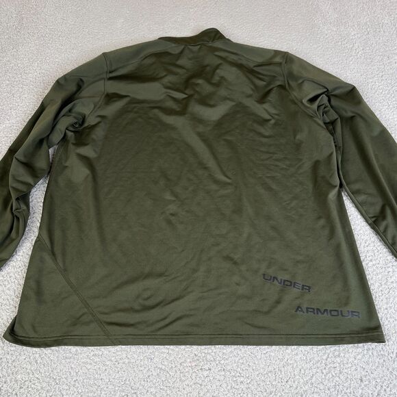 Under Armour Shirt Mens Large Green Loose 1/4 Zip Pullover Long Sleeve Sweater - Picture 2 of 10